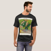 Oleanders von Vincent Van Gogh rosa Rosen und Geen T-Shirt (Vorne ganz)