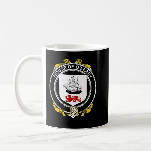 O'Leary Coat of Arms Familienwappen Kaffeetasse (Links)