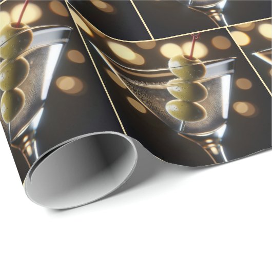 Olebt in einem Martini-Getränk Geschenkpapier (Rolleneckpunkt)