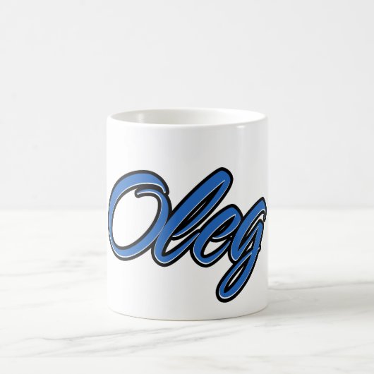 Oleg Vorname Name blue Tasse Kaffeetasse (Mittel)
