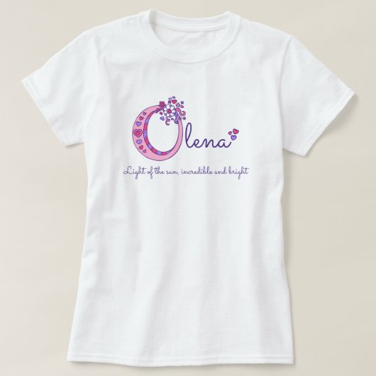 Olena girls O name bedeutet monogram Shirt (Design vorne)