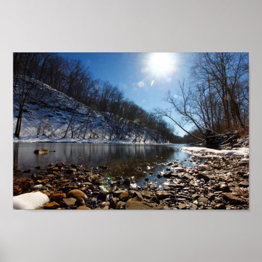 Olentangy River im Winter, Highbanks MetroPark, OH Poster (Vorne)