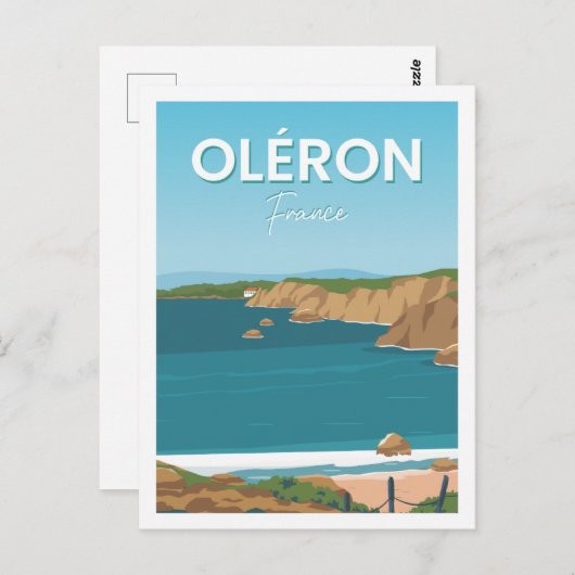 Oleron France Famous Travel Place Illustration Postkarte (Vorne/Hinten)