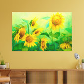 Ölfarbe auf der Leinwand Sonnenblumen in Sonnenlic (Insitu (Wohnzimmer))