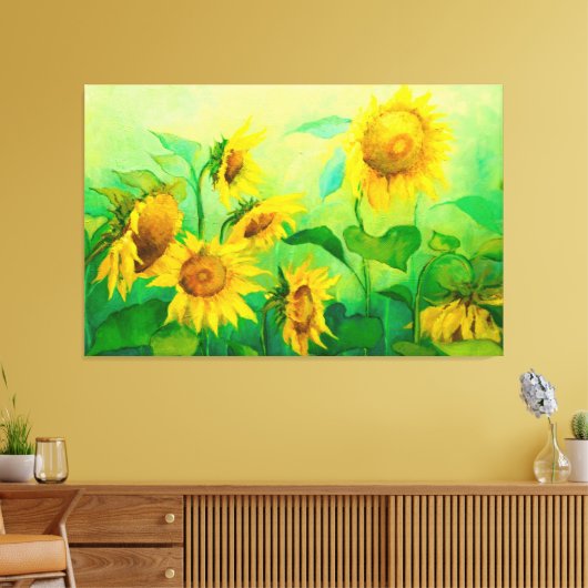 Ölfarbe auf der Leinwand Sonnenblumen in Sonnenlic (Insitu (Wohnzimmer))