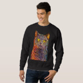 Ölfarbe Filterkatze Sweatshirt (Vorne ganz)
