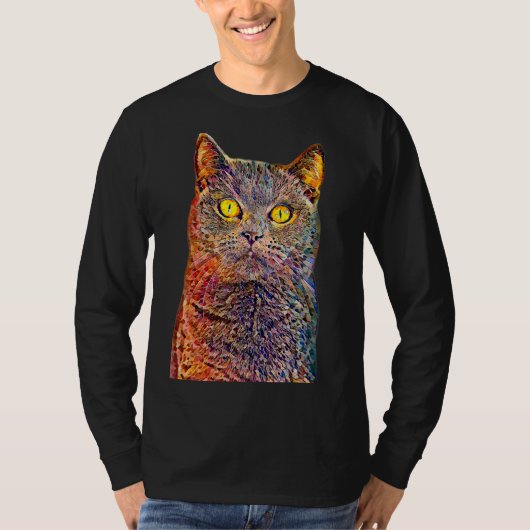 Ölfarbe Filterkatze T-Shirt (Vorderseite)
