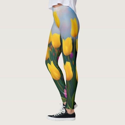 Ölfarbe Gelber Tulip, Leggings (Links)