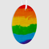 Ölfarbe Regenbogenfarben Gay Lesbisch LGBT Ornament (Vorderseite)