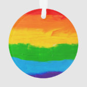 Ölfarbe Regenbogenfarben Gay Lesbisch LGBT Ornament (Rückseite)