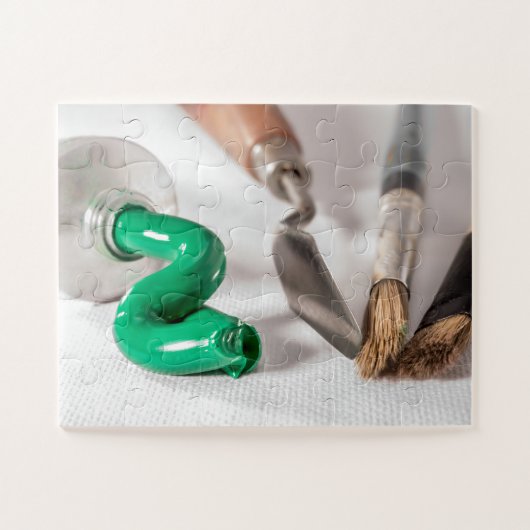 Ölfarbe und Bürsten Puzzle (Horizontal)