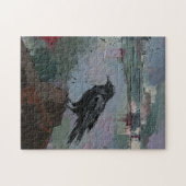 Ölfarben-Rabe – Düsterer Corvid-Gotik Puzzle (Horizontal)