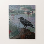 Ölfarben-Rabe – Düsterer Corvid-Gotik Puzzle (Vertikal)