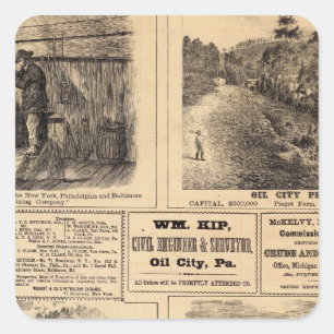 Ölfarmen Quadratischer Aufkleber