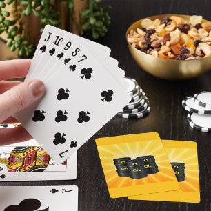 Ölfässer, die Karten spielen Spielkarten