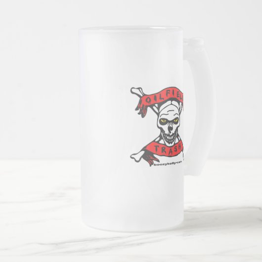 Ölfeld-Abfall-mattierte Bier-Tasse, Mattglas Bierglas (VorderseiteRechts)