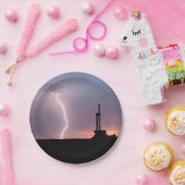 Ölfeld-Blitz-lila Sonnenaufgang Pappteller (Party)