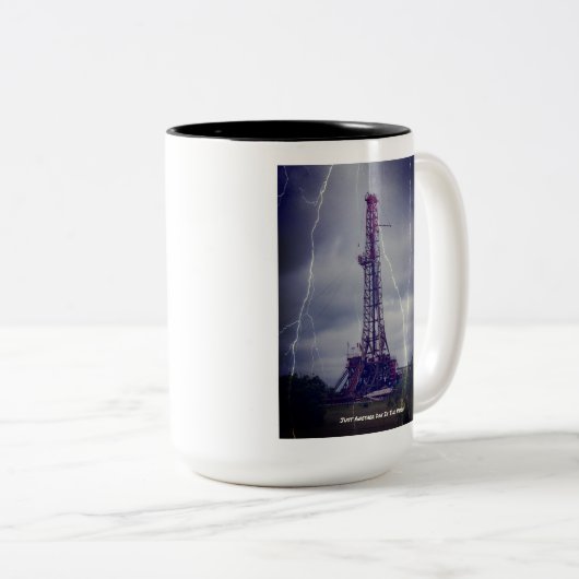 Ölfeld-Bohrturm Zweifarbige Tasse (VorderseiteRechts)