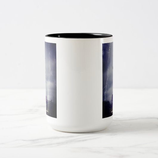 Ölfeld-Bohrturm Zweifarbige Tasse (Mittel)