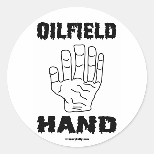 Ölfeld-Hand, Ölfeld-Aufkleber Runder Aufkleber (Vorderseite)