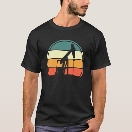 Ölfeld-Ölfeld-Ölfeld-Ölpferd Retro-Öl R T-Shirt (Vorderseite)