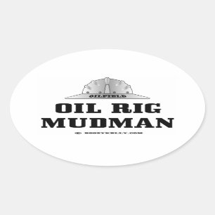 Ölfeld, Ölplattform Mudman, Bohrung, Öl-Flecken Ovaler Aufkleber