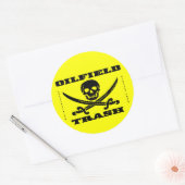 Ölfeld-Papierhutkleber, Schädel, Knochen, Öl Runder Aufkleber (Umschlag)