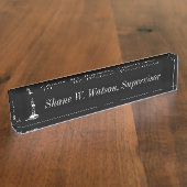 Ölfeld-Schreibtisch/Nummernschild Namensplakette (Seite)