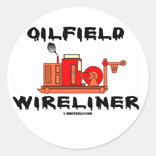 Ölfeld-Wireliner, Aufkleber, Ölfeld, Slip-line, Öl Runder Aufkleber (Vorderseite)