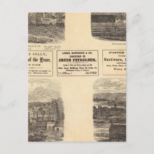 Ölfelder, Wohnsitz Postkarte (Vorderseite)