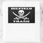 Ölfeldermüll,Derrickman,Redneck,Öl,Schädel,Rippe Rechteckiger Aufkleber (Tasche)