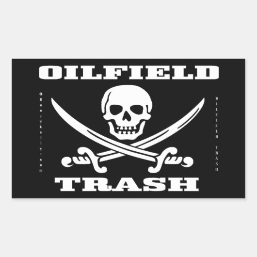 Ölfeldermüll,Derrickman,Redneck,Öl,Schädel,Rippe Rechteckiger Aufkleber (Vorderseite)