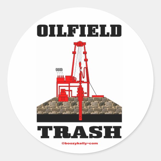 Ölfeldermüll, Ölfelderetikett, Öl Runder Aufkleber (Vorderseite)