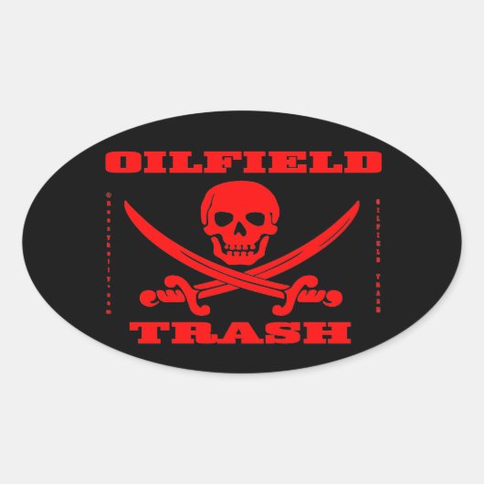 Ölfeldermüll, Schädel und Kreuzknochen, Nacken Ovaler Aufkleber (Vorderseite)