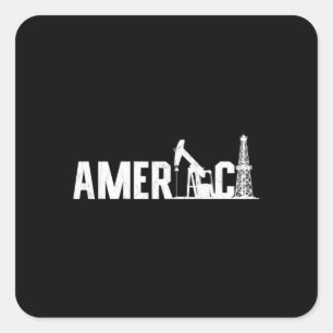 Ölfield Worker America Oil Rig Roughneck Workers Quadratischer Aufkleber
