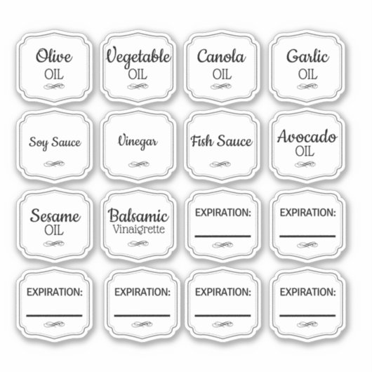 Ölflaschen Aufkleber (Vorderseite)