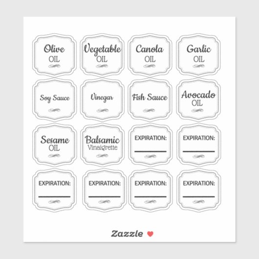 Ölflaschen Aufkleber (Blatt)