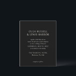 Olga Black Modern Wedding Einladung<br><div class="desc">Moderne Hochzeitseinladungen mit einem sauberen und einfachen Design mit kühnen Schriftart.</div>