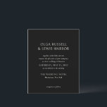 Olga Black Modern Wedding Einladung<br><div class="desc">Moderne Hochzeitseinladungen mit einem sauberen und einfachen Design mit kühnen Schriftart.</div>