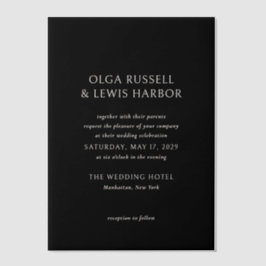 Olga Black Modern Wedding Pergament Einladungen