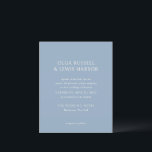 Olga Dusty Blue Modern Wedding Einladung<br><div class="desc">Moderne Hochzeitseinladungen mit einem sauberen und einfachen Design mit kühnen Schriftart.</div>