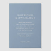 Olga Dusty Blue Modern Wedding Pergament Einladungen (Vorderseite)