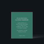 Olga Emerald Green Modern Wedding Einladung<br><div class="desc">Moderne Hochzeitseinladungen mit einem sauberen und einfachen Design mit kühnen Schriftart.</div>