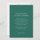 Olga Emerald Green Modern Wedding Einladung (Vorderseite)