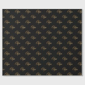 Olga gold Design Lettering Geschenkpapier (Flach)