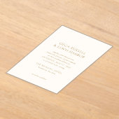 Olga Ivory und Gold Moderne Hochzeit Acryleinladungen (Ablage )