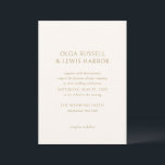 Olga Ivory und Gold Moderne Hochzeit Einladung<br><div class="desc">Moderne Hochzeitseinladungen mit einem sauberen und einfachen Design mit kühnen Schriftart.</div>