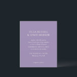Olga Lila Modern Wedding Einladung<br><div class="desc">Moderne Hochzeitseinladungen mit einem sauberen und einfachen Design mit kühnen Schriftart.</div>