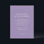 Olga Lila Moderne Hochzeit Einladung<br><div class="desc">Moderne Hochzeitseinladungen mit einem sauberen und einfachen Design mit kühnen Schriftart.</div>
