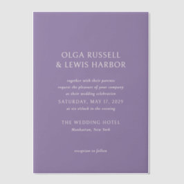 Olga Lila Moderne Hochzeit Pergament Einladungen